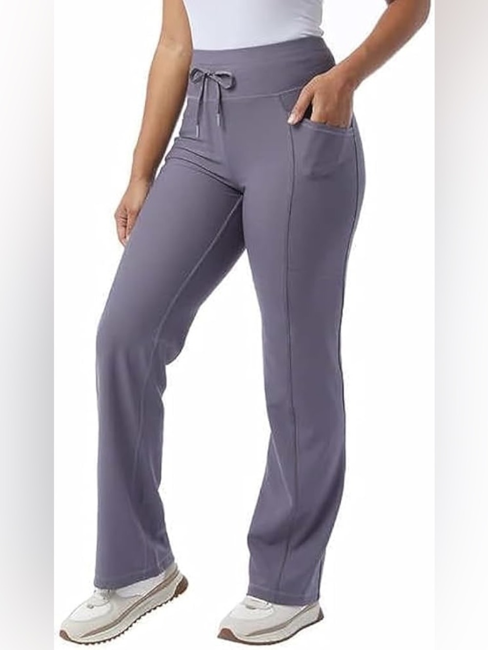 32 Degrees - Drawstring Straight-Leg Track Pants in Dusty Lavender - size S